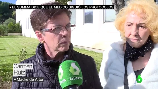 Habla la madre de Aitor, el joven que murió ahogado tras llamar al Summa: "No me entra en la cabeza que sigan trabajando" Habla la madre de Aitor, el joven que murió ahogado tras llamar al Summa: "No me entra en la cabeza que sigan trabajando"