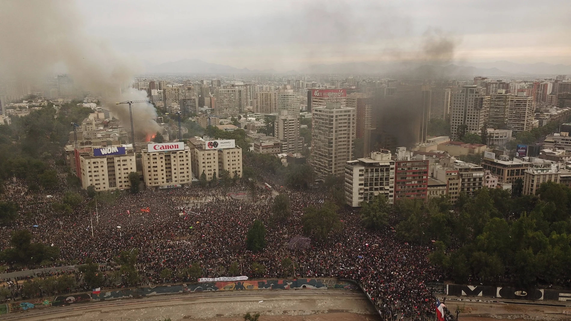Santiago de Chile tras las protestas.