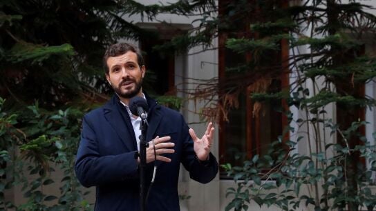 Pablo Casado ante los medios