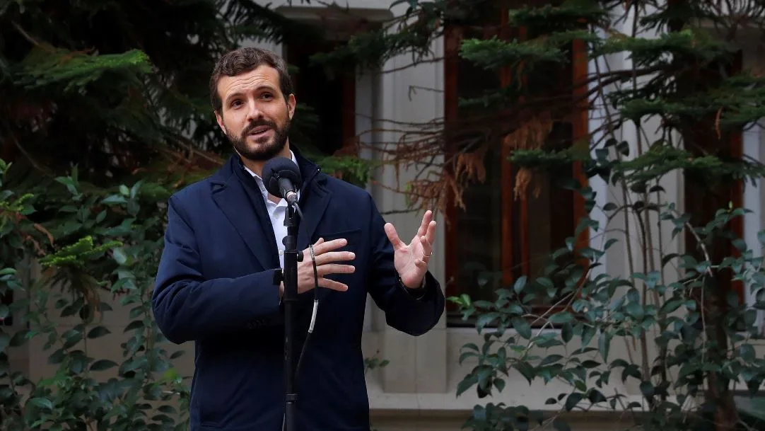 Pablo Casado ante los medios