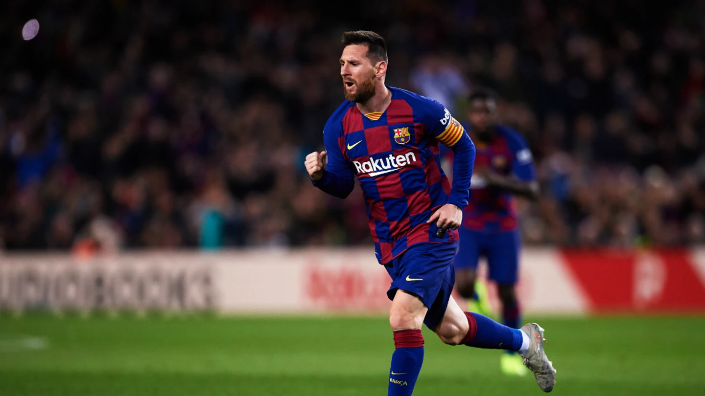 Lionel Messi celebra un gol Lionel Messi celebra un gol