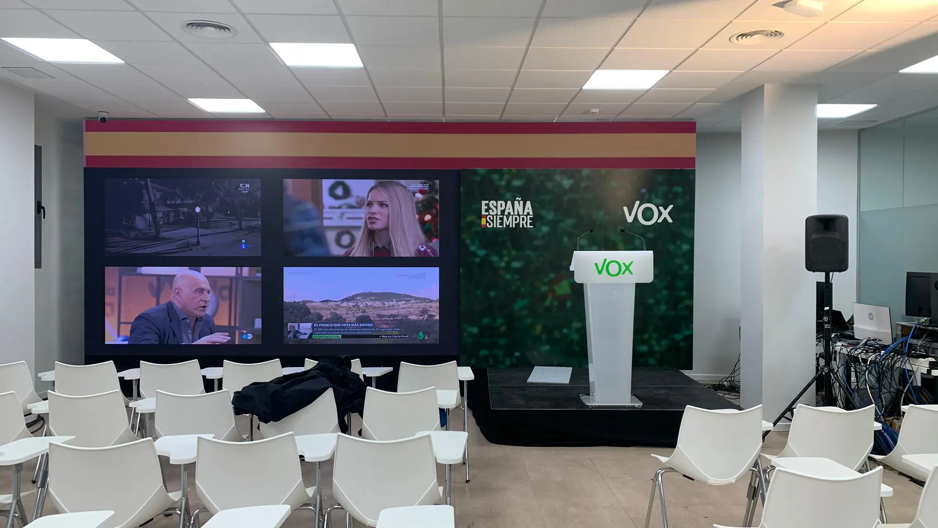Interior de la sede de Vox