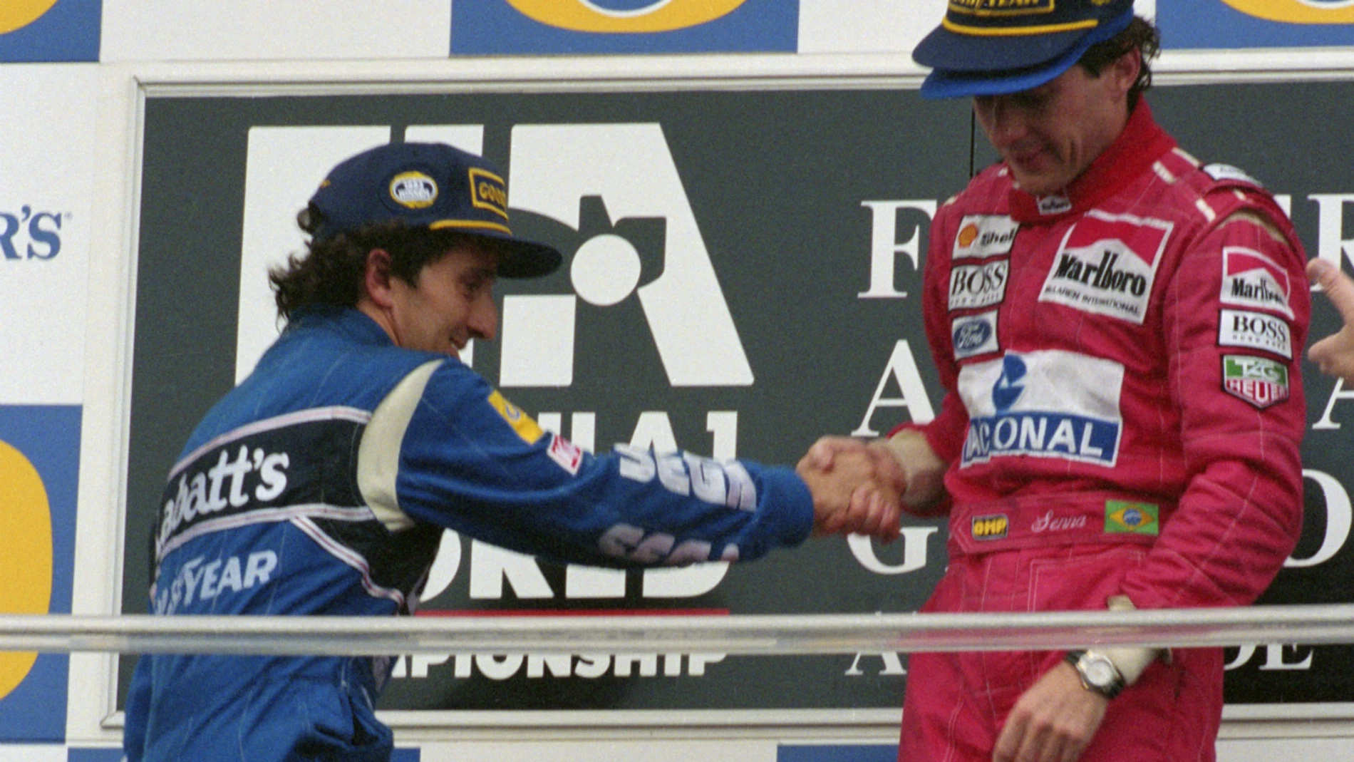 Senna sube a Prost a lo más alto del podio