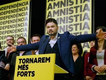 El cabeza de lista al Congreso por ERC, Gabriel Rufián El cabeza de lista al Congreso por ERC, Gabriel Rufián