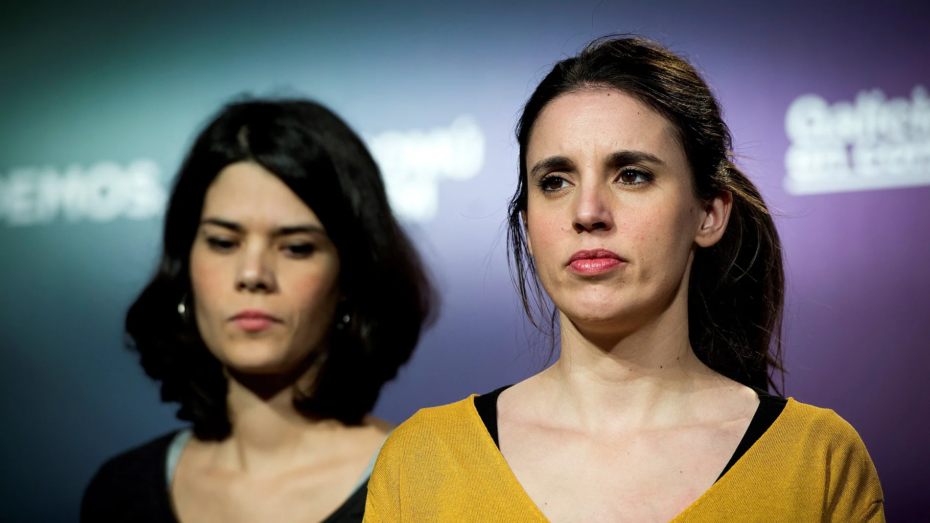 Las candidatas de Unidas Podemos, Isabel Serra e Irene Montero