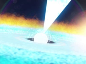 Una estrella de neutrones, o púlsar, emitiendo rayos X