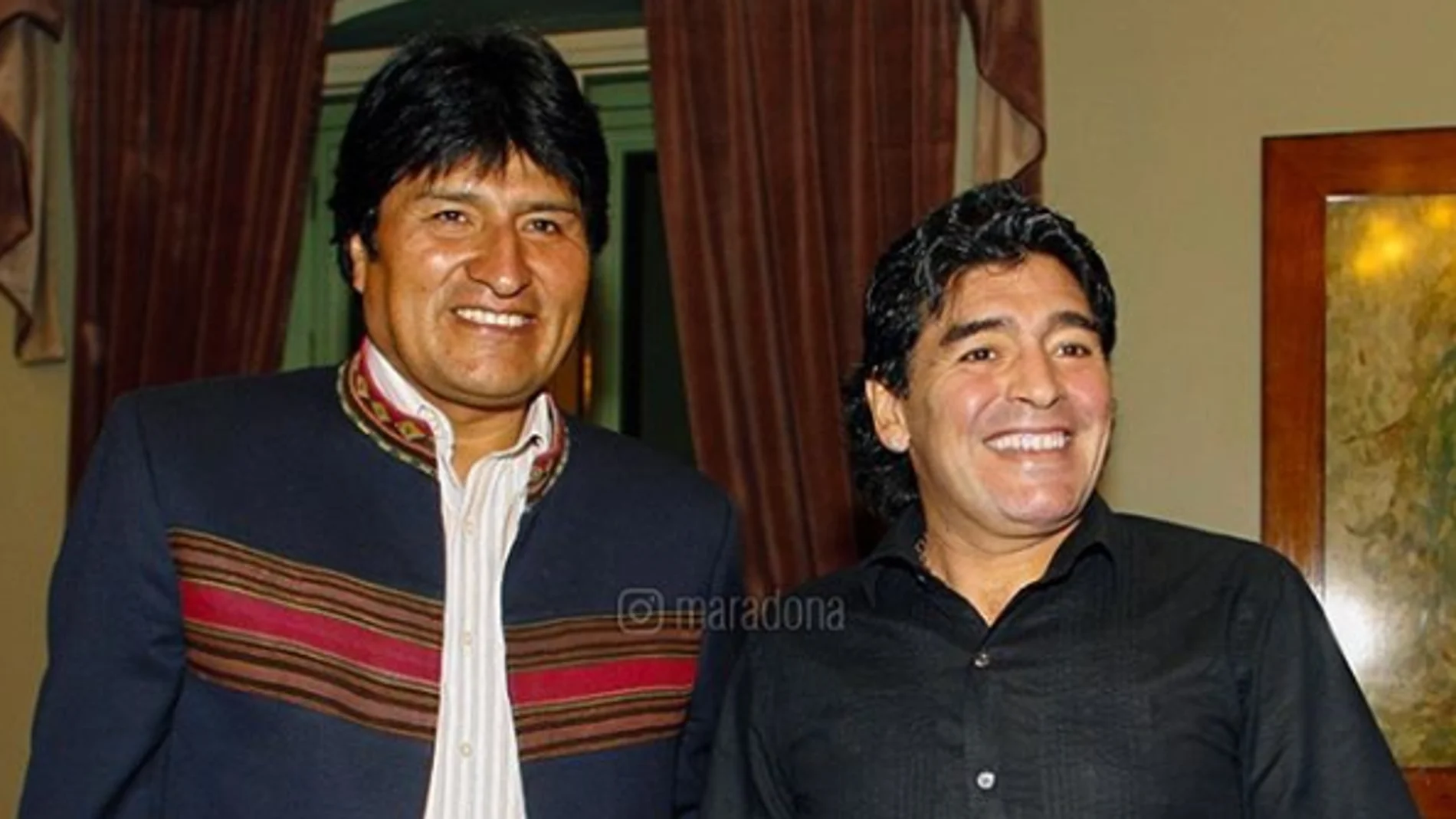 Evo Morales y Diego Armando Maradona