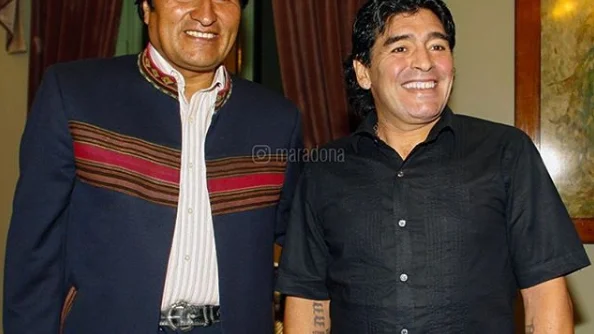 Evo Morales y Diego Armando Maradona