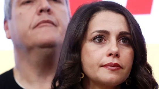 Inés Arrimadas, durante el anuncio de la dimisión de Rivera Inés Arrimadas, durante el anuncio de la dimisión de Rivera