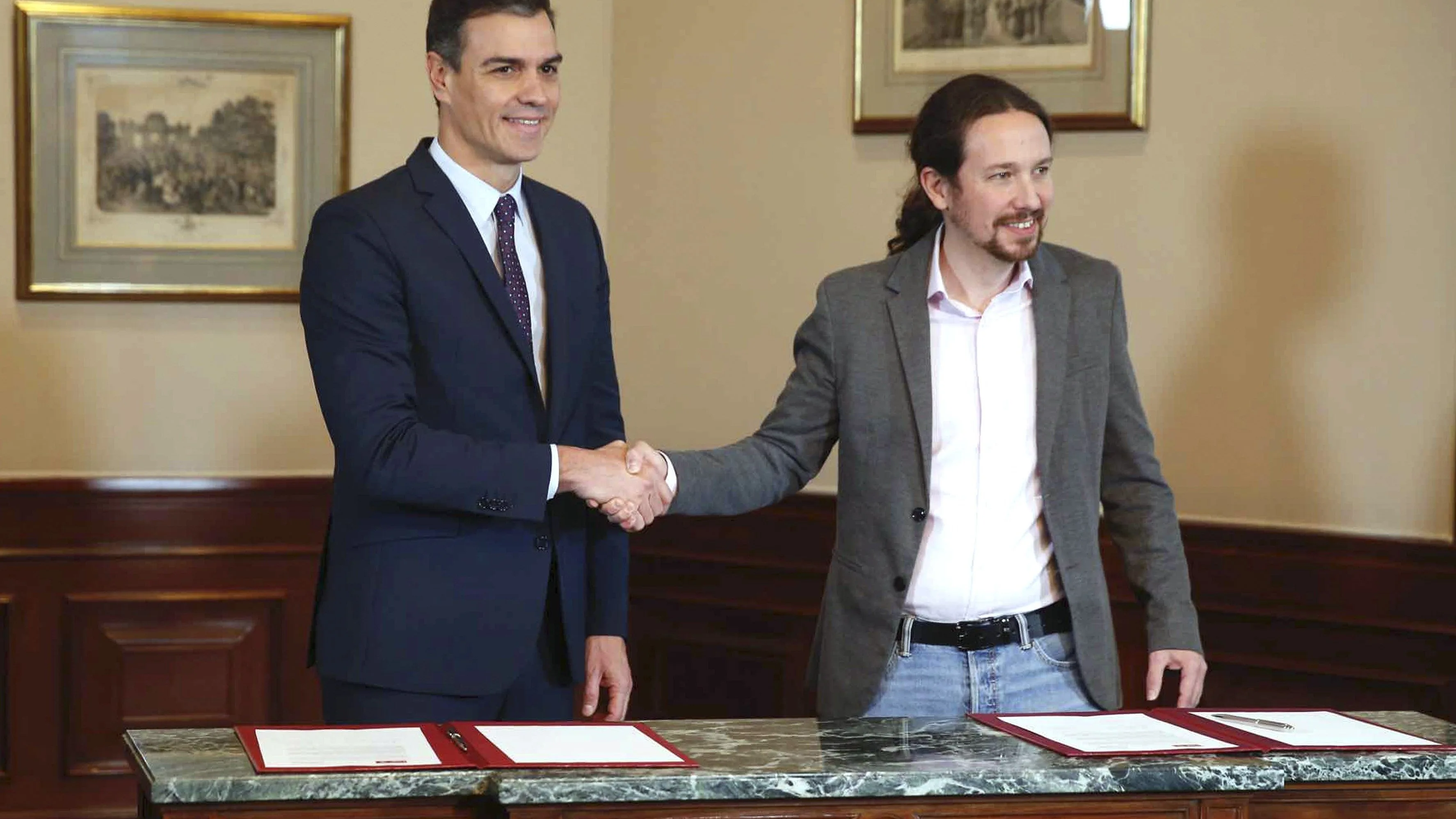 Pedro Sánchez y Pablo Iglesia