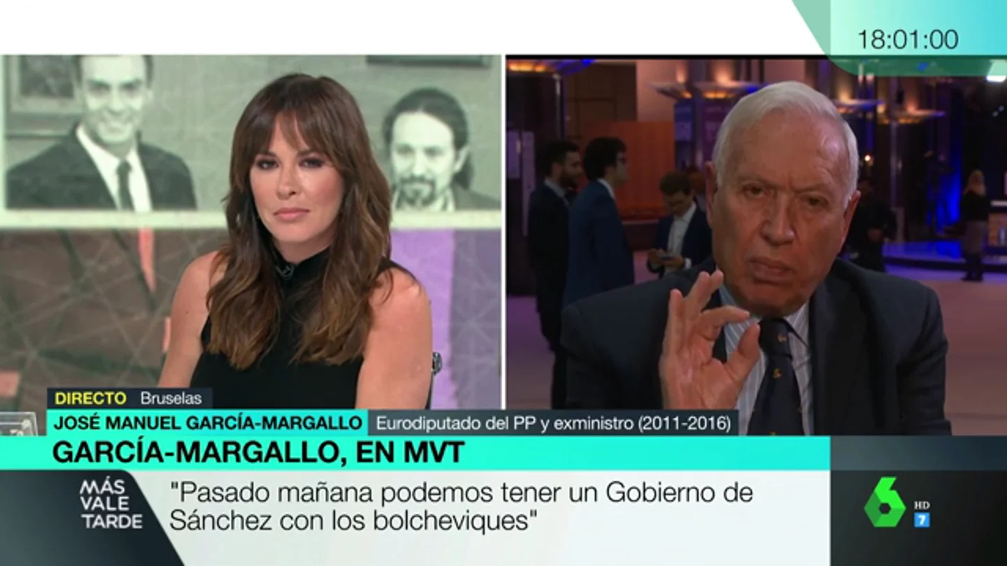 García-Margallo: "Pasado mañana podemos tener un Gobierno de Sánchez con los bolcheviques" García-Margallo: "Pasado mañana podemos tener un Gobierno de Sánchez con los bolcheviques"