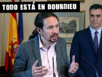 Pablo Iglesias, durante la firma del preacuerdo de Gobierno con el PSOE Pablo Iglesias, durante la firma del preacuerdo de Gobierno con el PSOE