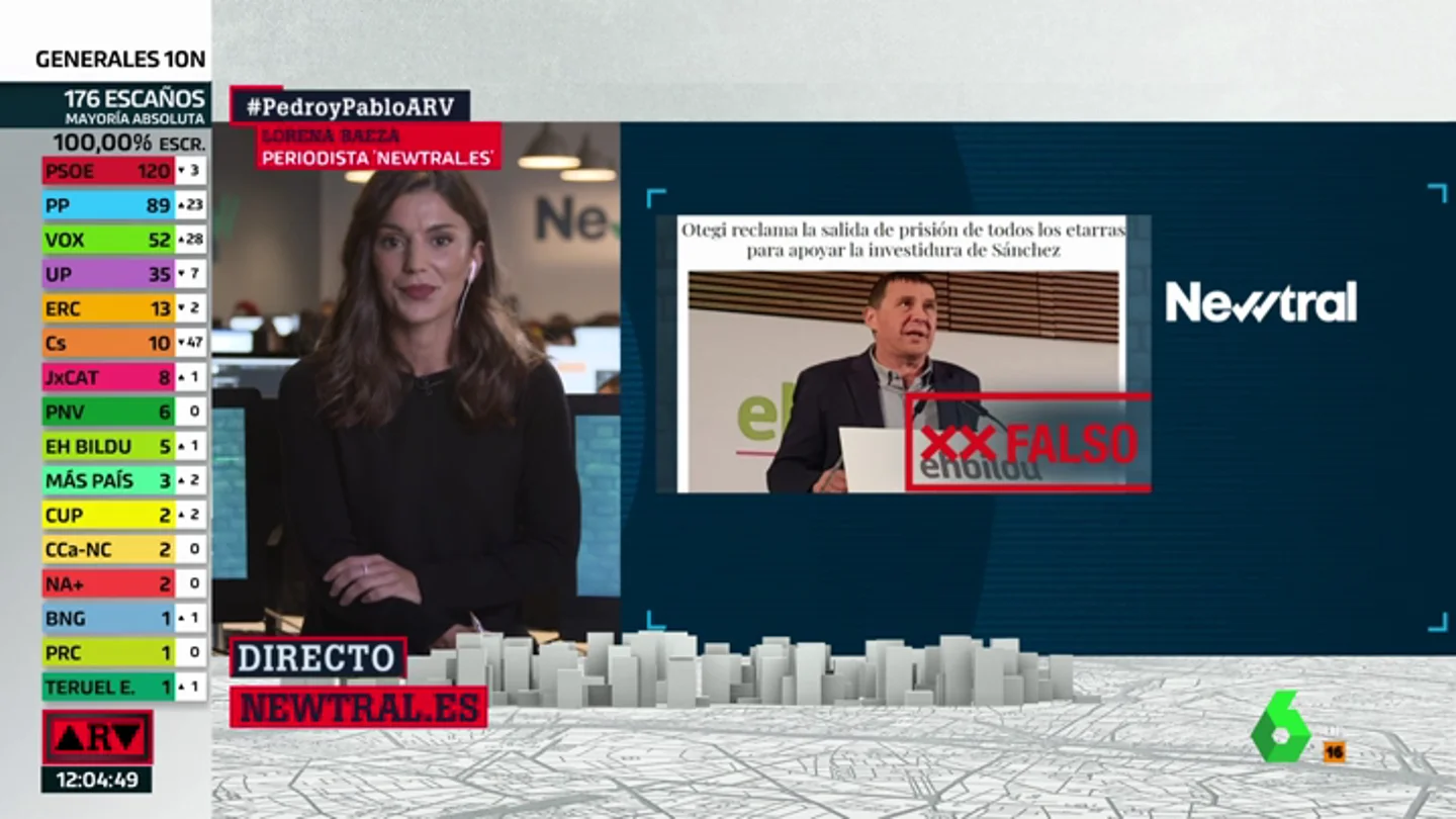 No, Otegi no ha pedido la libertad de los presos de ETA para apoyar la investidura No, Otegi no ha pedido la libertad de los presos de ETA para apoyar la investidura