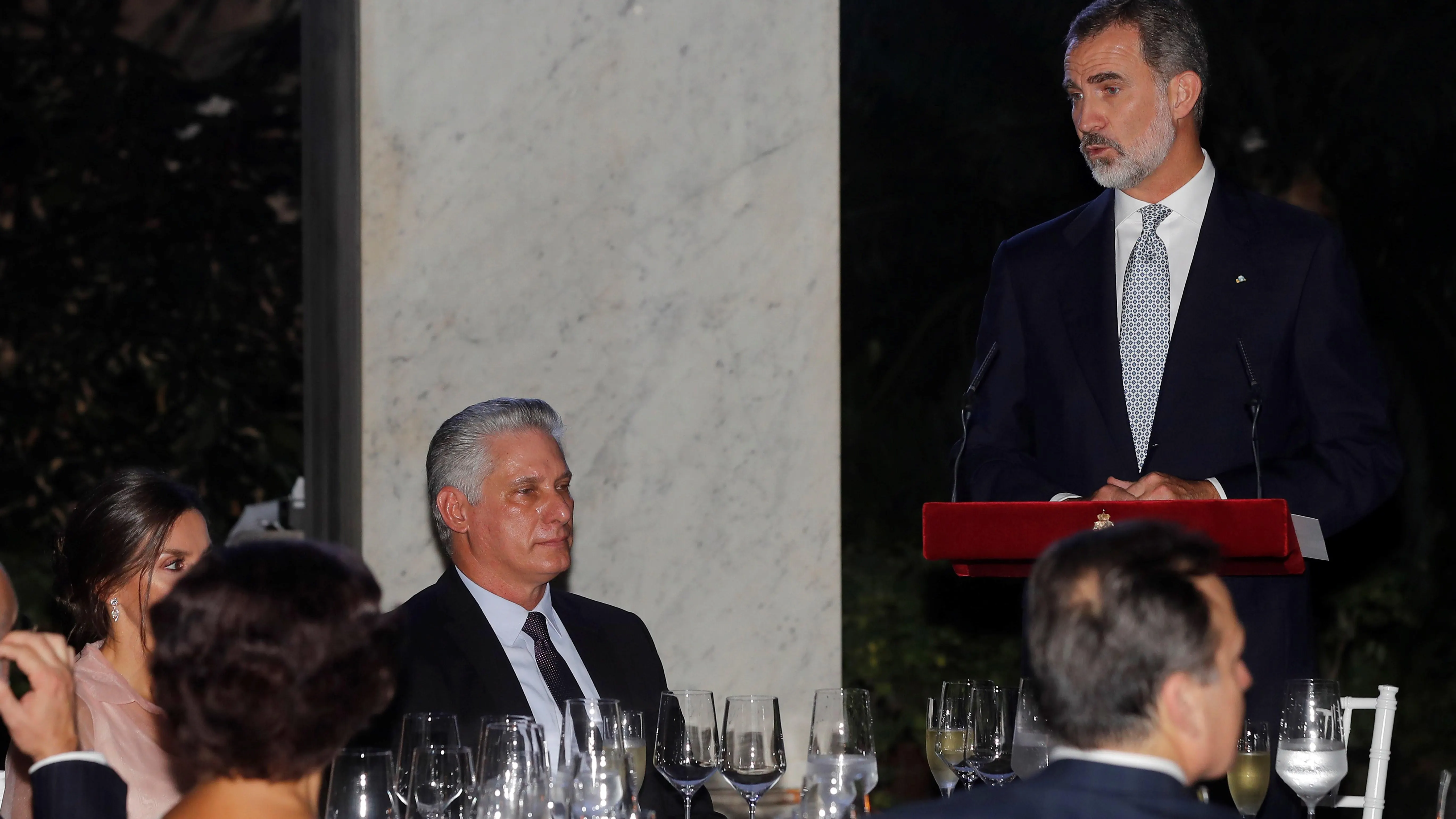 El rey Felipe VI durante su intervención ante el presidente cubano Miguel Díaz-Canel