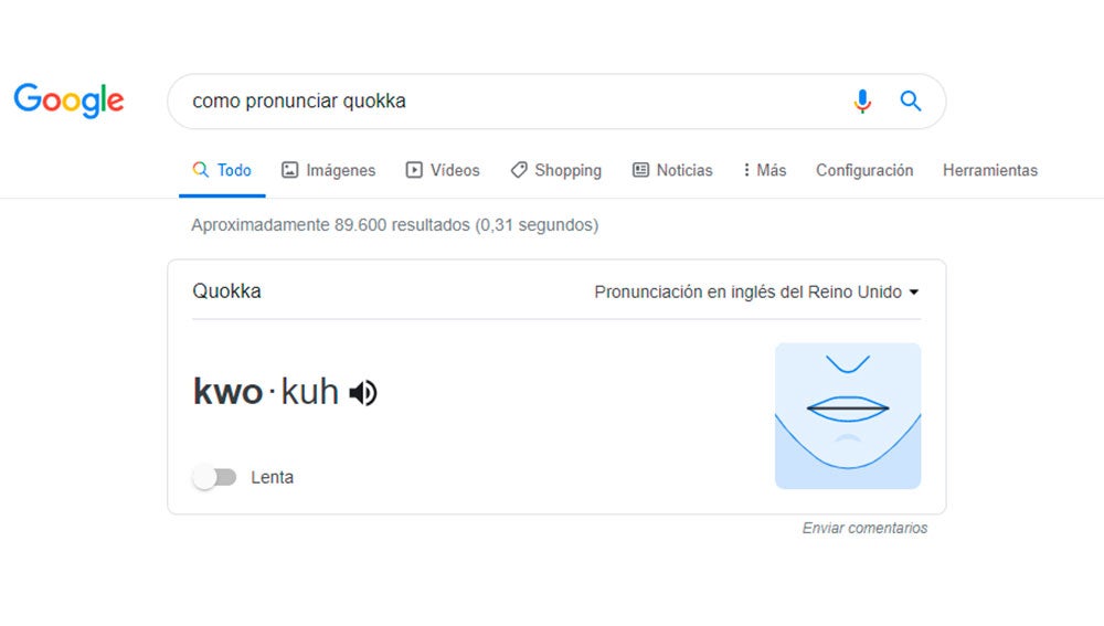 Pronunciando con el buscador