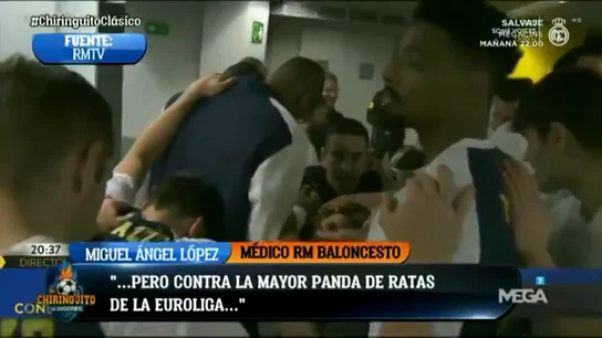 Polémica arenga del médico del Real Madrid antes del Clásico: "¡Contra la mayor panda de ratas de la Euroliga!" Polémica arenga del médico del Real Madrid antes del Clásico: "¡Contra la mayor panda de ratas de la Euroliga!"
