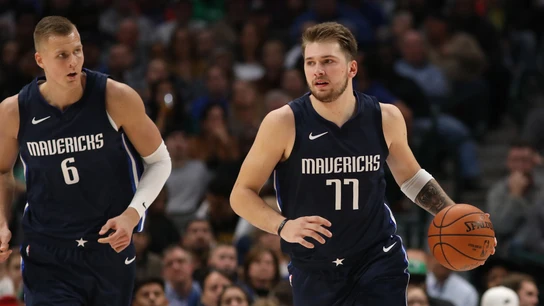 Luka Doncic y Kristaps Porzingis en el Madison  Luka Doncic y Kristaps Porzingis en el Madison