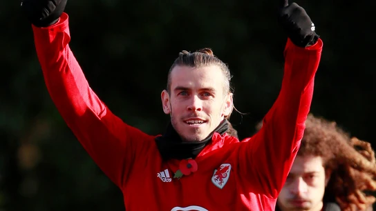 Gareth Bale, durante un entrenamiento con Gales Gareth Bale, durante un entrenamiento con Gales