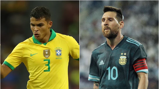 Thiago Silva y Lionel Messi Thiago Silva y Lionel Messi