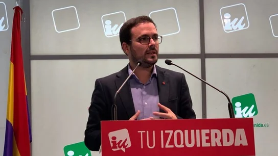 Alberto Garzón en la asamblea de IU Alberto Garzón en la asamblea de IU