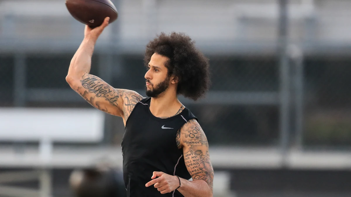 Colin Kaepernick, en un entrenamiento