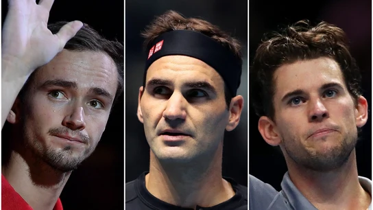 Daniil Medvedev, Roger Federer, Dominic Thiem Daniil Medvedev, Roger Federer, Dominic Thiem