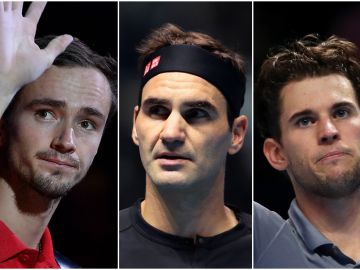 Daniil Medvedev, Roger Federer, Dominic Thiem Daniil Medvedev, Roger Federer, Dominic Thiem
