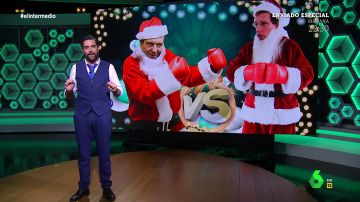 Dani Mateo analiza el 'combate' entre Caballero y Martínez-Almeida con las luces de Navidad
