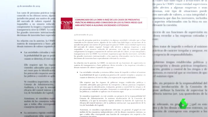 La CNMV emite un duro comunicado para las empresas de la Bolsa tras los escándalos de presunta corrupción