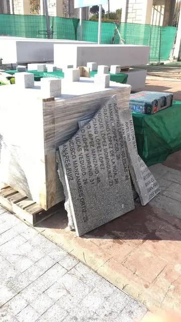 Las placas de las víctimas del franquismo retiradas del memorial de La Almudena Las placas de las víctimas del franquismo retiradas del memorial de La Almudena