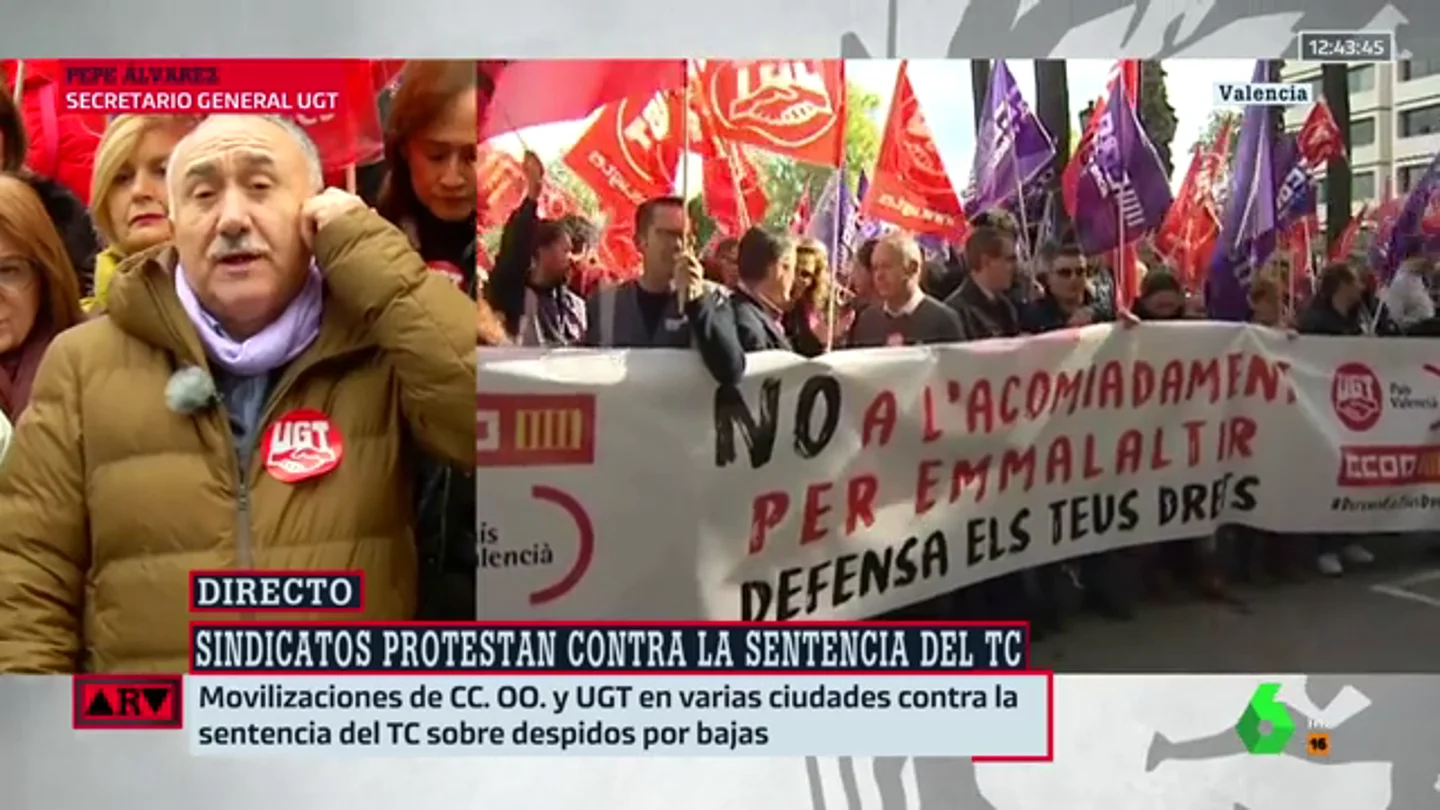 Los sindicatos se movilizan contra la sentencia del TC sobre los despidos por bajas Los sindicatos se movilizan contra la sentencia del TC sobre los despidos por bajas