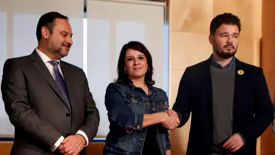 José Luis Ábalos, Adriana Lastra y Gabriel Rufián José Luis Ábalos, Adriana Lastra y Gabriel Rufián