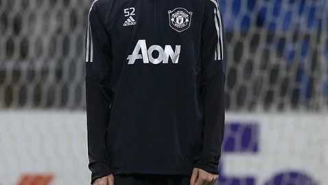 Max Taylor entrenando con el Manchester United