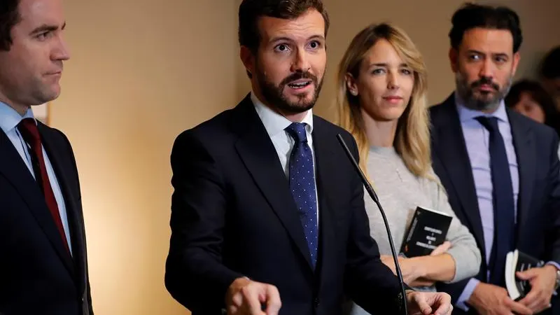 El líder del PP, Pablo Casado