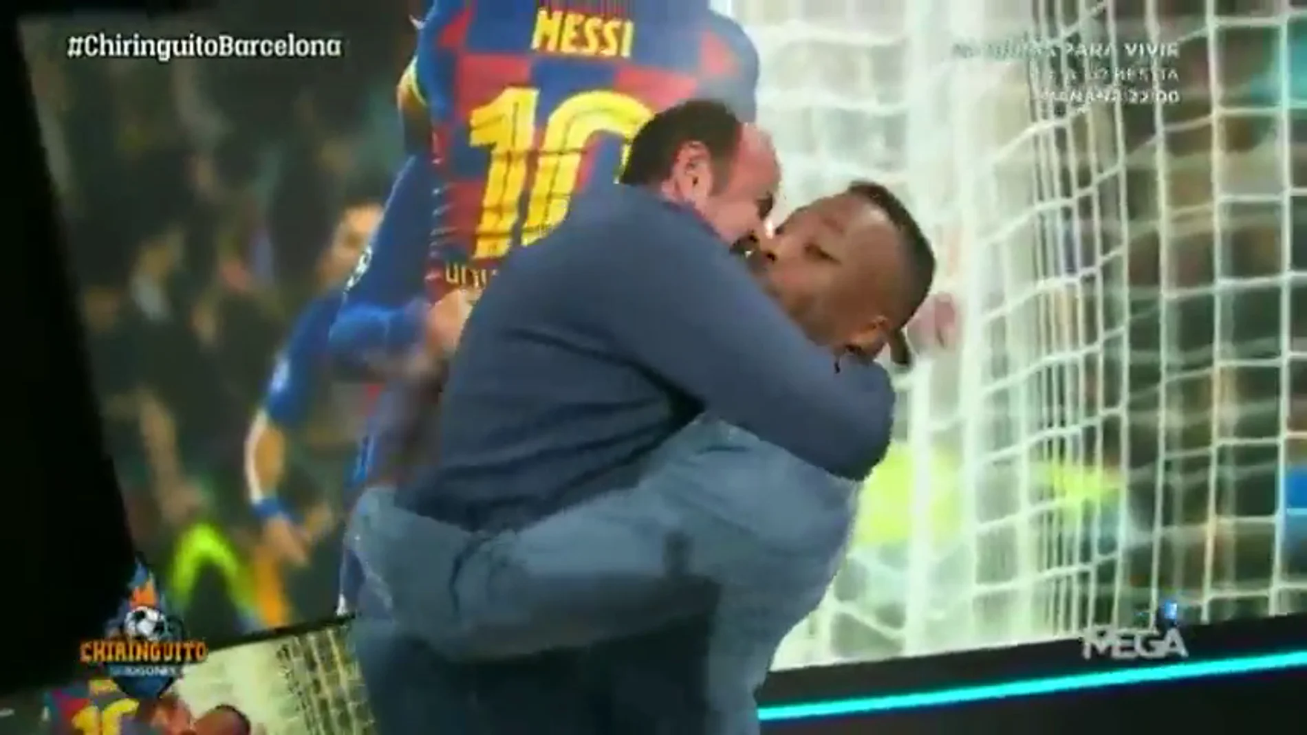 ¡Momentazo! Juanma Rodríguez y Congo recrean el abrazo de Messi y Griezmann