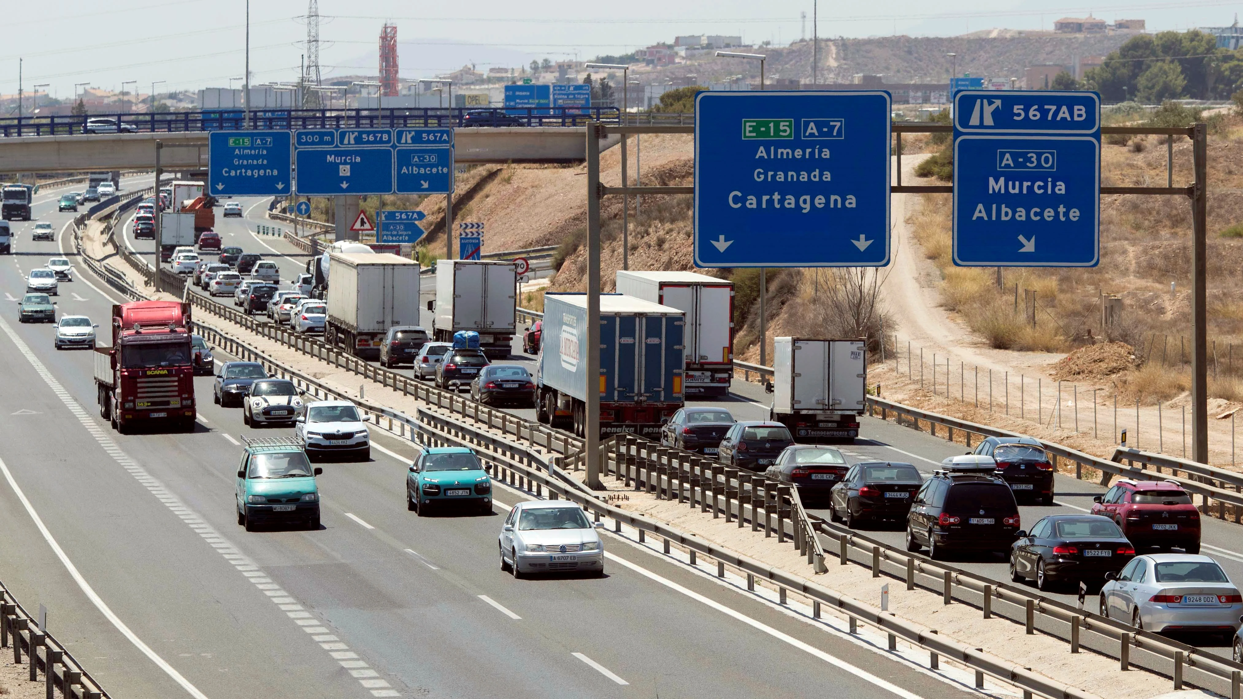 Imagen de archivo de la la A-7 en Murcia.