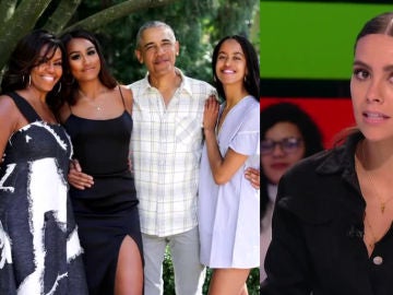 Obama con su familia a la izquierda y Pedroche a la derecha Obama con su familia a la izquierda y Pedroche a la derecha