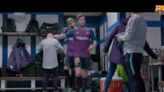 Sergi Roberto en el vestuario del Santiago Bernabéu Sergi Roberto en el vestuario del Santiago Bernabéu