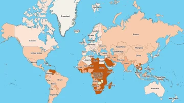 Mapa de los países más y menos seguros del mundo en términos de seguridad vial