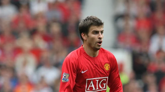 Gerard Piqué, con el Manchester United Gerard Piqué, con el Manchester United