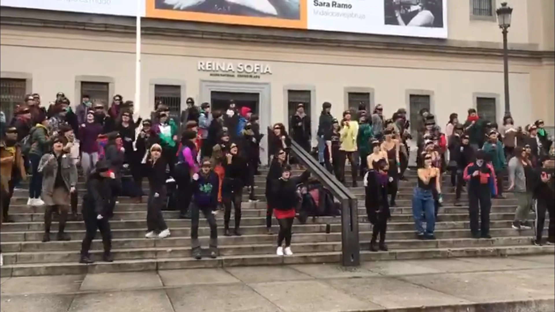 Performance de 'Un violador en tu camino' realizada en Madrid