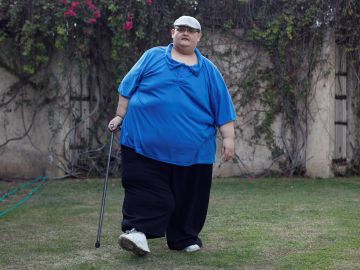 Juan Pedro Franco, vuelve a caminar tras perder peso. Juan Pedro Franco, vuelve a caminar tras perder peso.