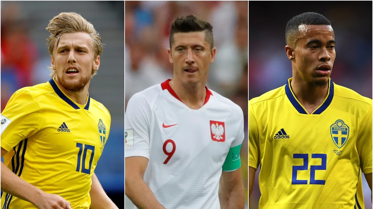 Emil Forsberg, Robert Lewandowski, Robin Quaison Emil Forsberg, Robert Lewandowski, Robin Quaison