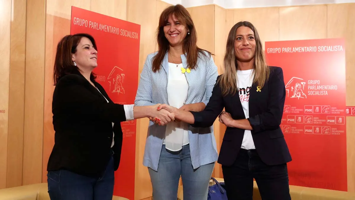 Adriana Lastra, Laura Borràs y Miriam Nogueras en una imagen de archivo