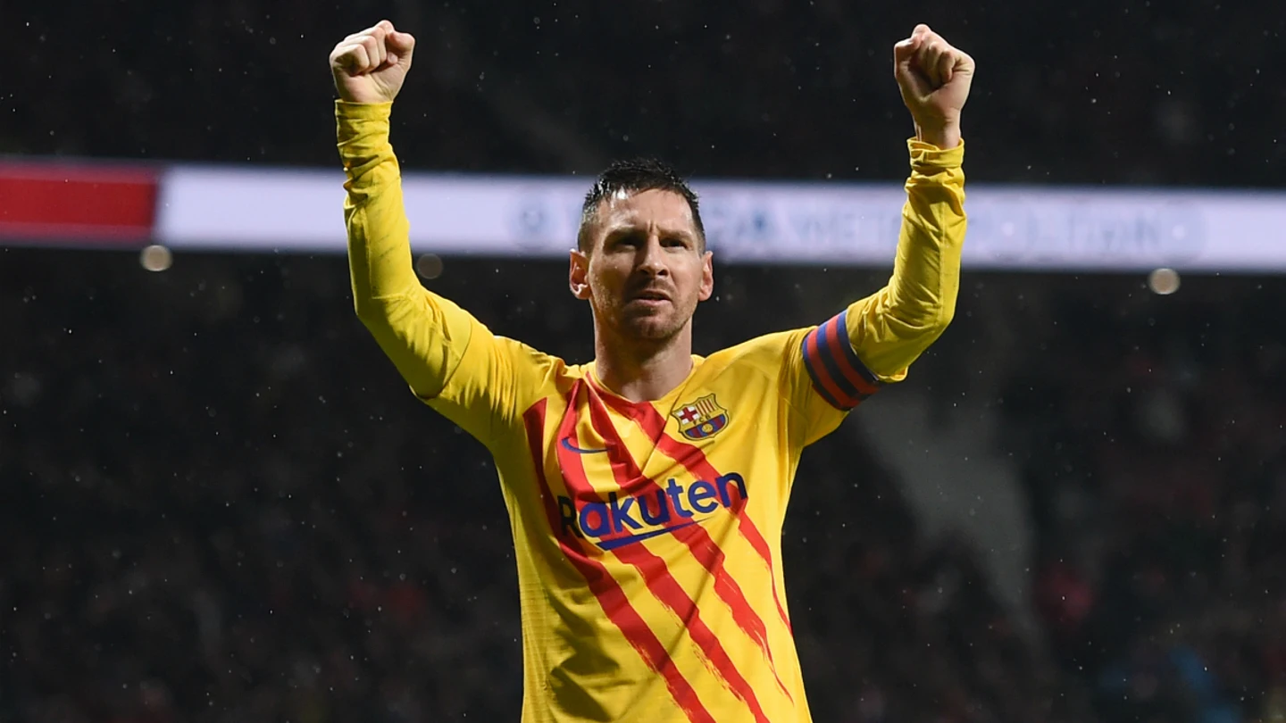 Lionel Messi celebra un gol Lionel Messi celebra un gol