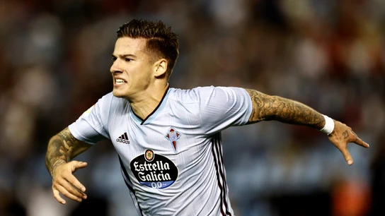 Santi Mina, en un partido con el Celta de Vigo. Santi Mina, en un partido con el Celta de Vigo.