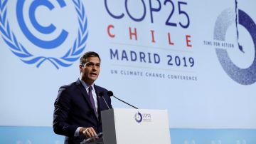  Pedro Sánchez durante su intervención en la ceremonia de apertura