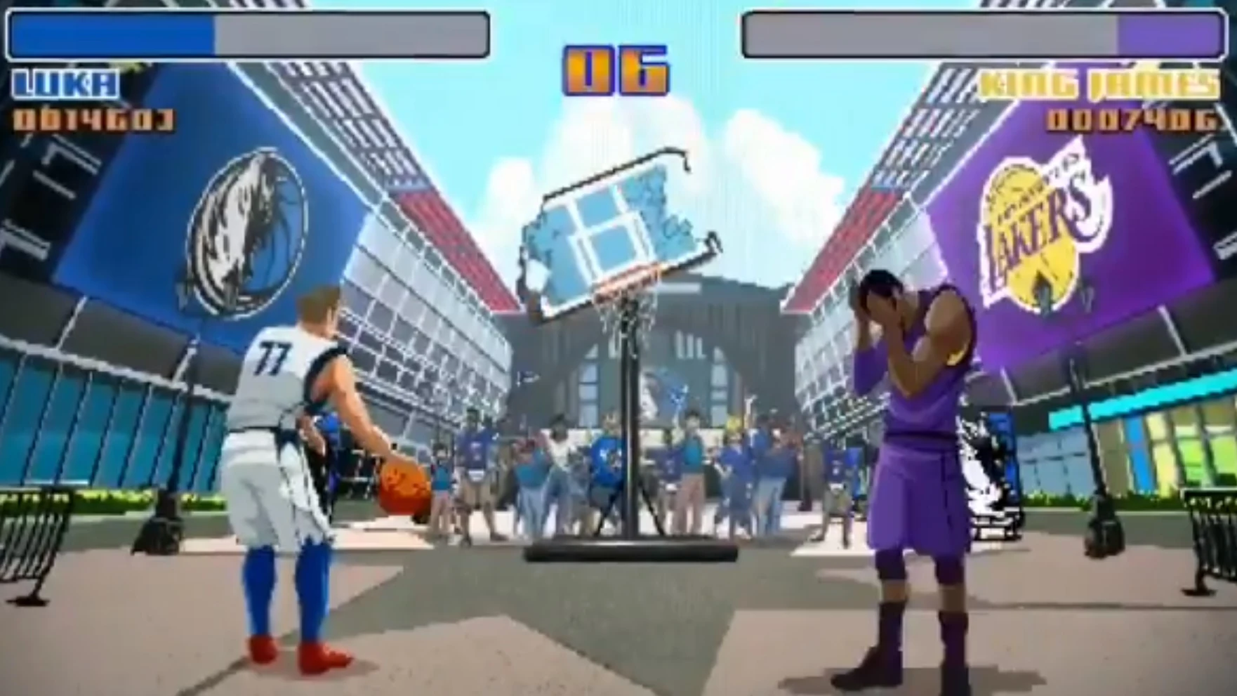 Doncic y LeBron, al estilo Street Fighter