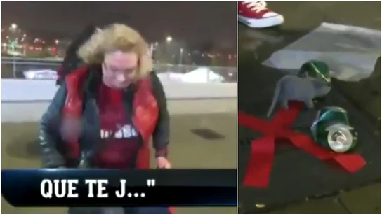 Salvaje ataque de una aficionada a la placa de Griezmann Salvaje ataque de una aficionada a la placa de Griezmann