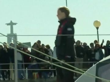 Así ha sido la llegada de Greta Thunberg a Lisboa Así ha sido la llegada de Greta Thunberg a Lisboa